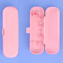 Portable Electric Toothbrush Holder Travel Case, Universal Fit, Hygienic Toothbrush Storage Box - Pink - View 2
