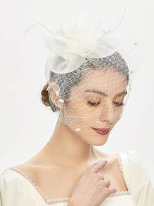 1 قطعة من قبعات التافك للنساء لحفلات الشاي وحفلات الفروسية بولاية كنتاكي وحفلات الزفاف، مزينة بالأزهار والشبكة الحجابية،اكسسوارات شعر، قبعة ديربي، قبعة صغيرة، طاقية صغيرة