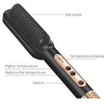 Cepillo Alisador De Cabello Profesional SOKANY SK-1008 - 5 Niveles De Temperatura 950ºF -  Anti-Escaldaduras - Calentamiento Rápido En 2 minutos - Perfecto para Salón O en Casa - Cable Giratorio. - Negro - Ver 3