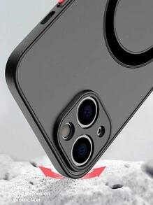 男士 iPhone 手机壳 磨砂质感磁性手机壳 适用于 iPhone 11 12 13 14 15 16 Pro Max Plus 防震保护套 - 黑色 - 查看 3