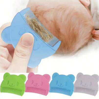 1pc Bear Shaped Infant Comb, Cradle Cap Remover, Multiple Colors Available