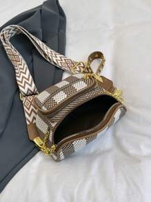 Classic Chest Bag Multi-Layer Plaid Crossbody Bag Simple And Stylish Versatile Shoulder Bag Suitable For Work Commuting Daily Out Shopping - Multicolor - View 10