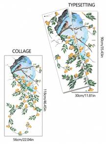 1 件花卉和蝴蝶图案墙贴，现代线条花卉图案 PVC 墙贴，用于家居装饰，贴纸，墙贴，乙烯基贴花，用于家居装饰，春季装饰品让您的家焕然一新，拉玛装饰贴纸礼物生日毕业