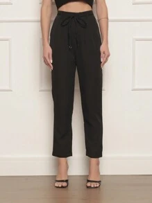 Women Pants - 黑色 - 查看 5