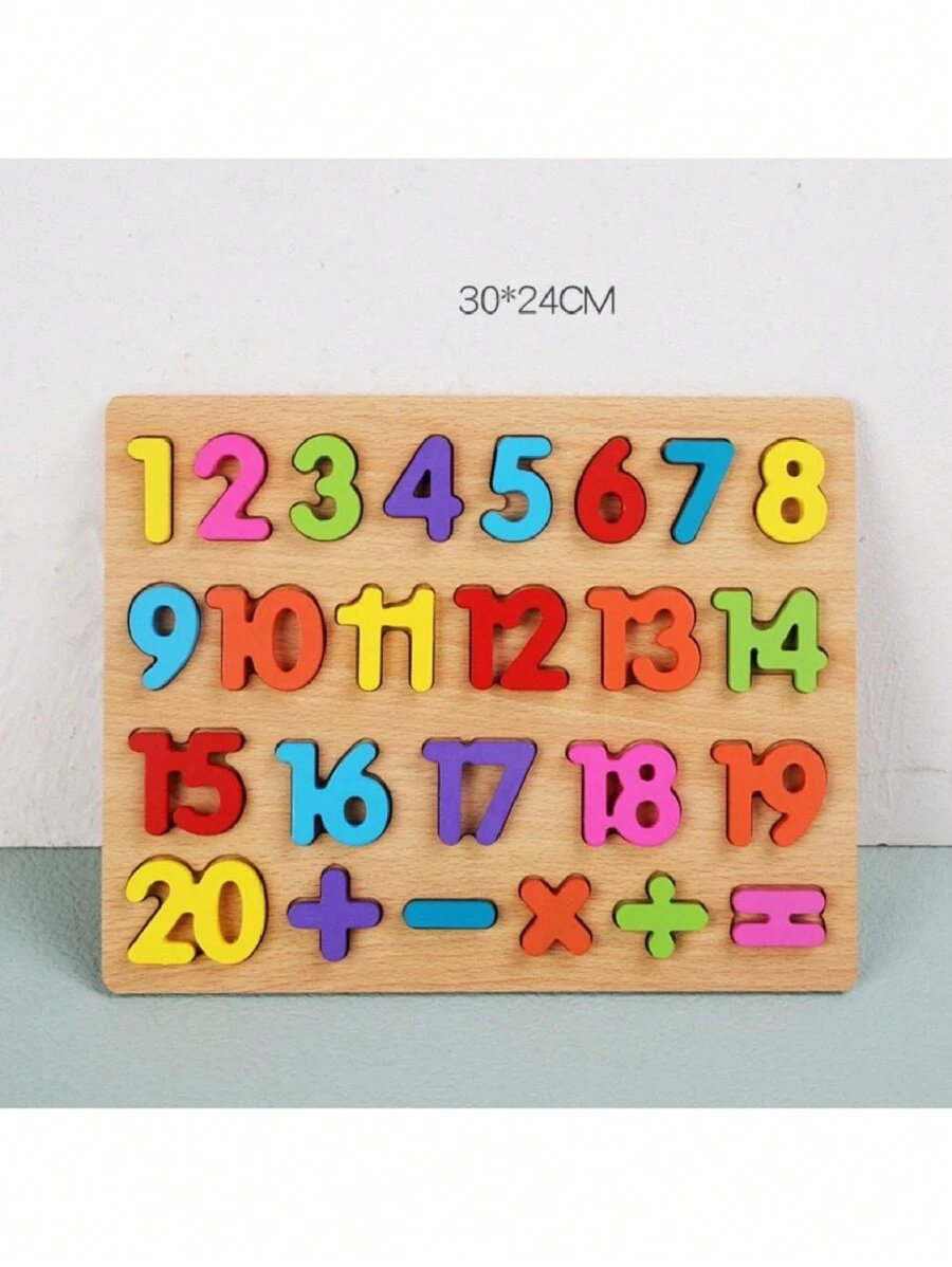 Madera de colores letras y números cognitiva juego rompecabezas rompecabezas rompecabezas tablero Educación temprana de los niños juguetes de bloques de construcción educativa - numérico - Ver 1