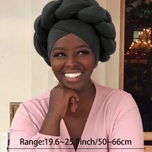 Women's Turbans Solid Color African Exaggerated Style Handmade Twisted Milk Silk &  Braid Cap, Casual Comfortable Daily Headscarf Hat