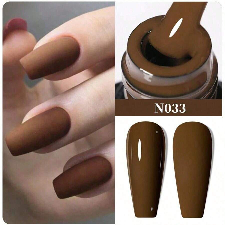 XEIJAYI 1pc 7.3ml Gel Nail Polish, French Nail Polish, Soak Off UV Light Cure Gel Polish, Art Design Manicure Salon DIY Salon Gel - 咖啡棕 - 查看 1