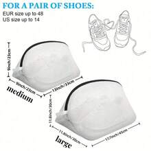 1pc Mesh Laundry Bag For Shoes & Sneaker, Durable Travel Shoe Bag For Washing Machine, Shoe Laundry Bag With Zipper For Sneakers, Bra, Lingerie, Stocking, Multiple Protection For Travel And Home Use - White - View 5
