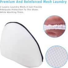 1pc Mesh Laundry Bag For Shoes & Sneaker, Durable Travel Shoe Bag For Washing Machine, Shoe Laundry Bag With Zipper For Sneakers, Bra, Lingerie, Stocking, Multiple Protection For Travel And Home Use - White - View 4