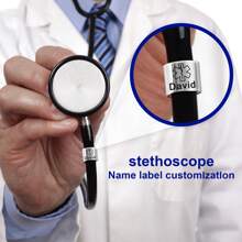 Custom Stethoscope Name Tag Personalized, Handmade Stethoscope Charms With Id Tag For Nurse, Doctor, Medical Professional Stethoscope Accessories - Silver - View 3