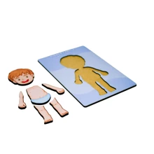 Brinquedo Educativo Partes Do Corpo humano Menino branco encaixe Jogo Tabuleiro quebra cabeça corpo humano aprender escola casa creche divertido montessori para educação Infantil Rick Brinck