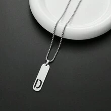 1 件精致首字母姓名吊坠项链，适合男士字母 A-Z 不锈钢首饰女士 2024 项圈 - 6ZMXL - 查看 9