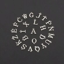 1pc Fashionable Silver Stainless Steel Heart & Letter Beaded Bracelet, Gift For Women On Valentine's Day - Style 2 - View 4