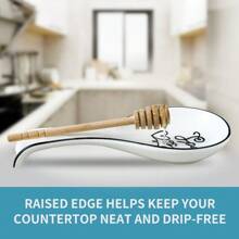 1pc Ceramic Spoon Rest For Stove Top, Porcelain Spoon Holder, Large Utensil Rest For Kitchen Counter, Spoon Rest For Spoon, Ladle, Spatula, Modern Farmhouse Kitchen Home Decor