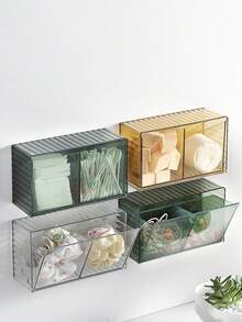 1 件壁挂式化妆品收纳整理器，节省空间的倾斜开口支架，耐用塑料，适用于浴室、厨房、客厅、储藏室、厨房整理器、厨房用品、房间装饰、家居装饰。 - 彩色 - 查看 2