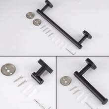 Stainless Steel Bathroom Harware Set Black Gold Robe Hook Towel Rail Bar Rack Bar Shelf Tissue Paper Toothbrush Holder - Multicolor - View 8