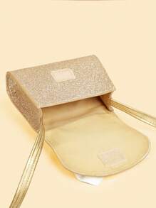 1 Stück süße und stilvolle Prinzessin Stil Glitzer Mini Tasche mit Schleife, kann in der Hand, Schulter oder Crossbody getragen werden, Geldbörse, Geburtstag oder Geschenk, passt zu Kleidung für Mädchen.