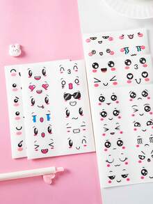 10 Cái/gói Hình Dán Tự Dính Biểu Hiện Cô Gái Dễ Thương, Hình Dán Hoạt Hình Graffiti Ngộ nghĩnh Cho Chai Nước, Hành Lý, Sổ Tay Trang Trí - Nhiều màu - Xem 2