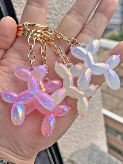 1pc Pinkycolor Balloon Dog Shaped Keychain, Cute Backpack, Handbag, Wallet, Earphones, Phone, Car Key Decorative Pendant,Cute Puppy Keychain Pendant Car Accessories Bag Charm School Goth Y2k