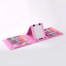 Juego de dibujo de 208 piezas, incluye crayones, plumas de marcador de acuarela, lápices de colores, herramientas de pintura, útiles escolares, vuelta a clases