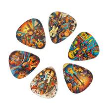 Bộ 12 miếng gảy đàn guitar nhiều màu sắc - Có sẵn các tùy chọn độ dày 0,46/0,71/1,0 mm Phụ kiện nhạc cụ, Thiết kế sống động làm quà tặng cho người đam mê âm nhạc, Máy làm gảy đàn guitar, Gảy đàn guitar màu xanh, Gảy đàn guitar cá nhân hóa - Nhiều màu - Xem 3