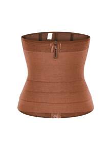 larrycard 1pc 2 In 1 Waist Trainer Belt Shapewear Corset Slimming Waist Flat Belly Faja With Zipper In Front, Sports