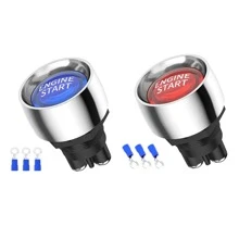 1pc Push Button Starter Switch 12V 50A Momentary Engine Start Ignition Switch 12 Volt 50 Amp Blue /Red Led Push To Start Button For Marine Vehicle Racing Car Truck RV