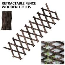 Expanding Divider Wooden Trellis Climbing Plants Support Panel Screening Lattice Garden Wall Fence - Brown - View 5