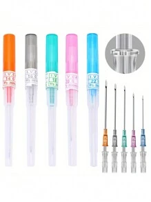 CIZME 2 件/5 件穿孔工具导管针，无菌，适用于耳、鼻、唇、肚脐、身体穿孔，易于使用 - 彩色 - 查看 2