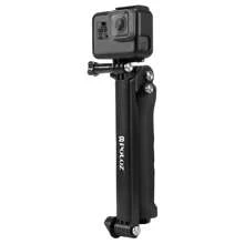 PULUZ 三向握柄可折叠三脚架自拍杆延长独脚架，适用于 GoPro、Insta360 ONE R、Osmo Action 等运动相机，长度：20-58 厘米 - 黑色 - 查看 2