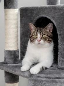 PAWZ Road Cat Tree, Multi-Level Cat Tower For Indoor Cats, Cat Climbing Tree With Sisal Wrapped Scratching Posts, Deep Hammock And Interactive Cat Toys - Grey - View 12