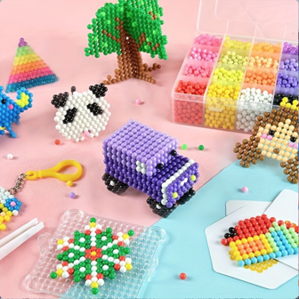 Water Mist Magic Beads Set, Fuse Beads Kit For Kids Crafts,Magic Water Sticky Beads Kit, Melty Beads Set, Fusion Beads 15 Colors For Kids Toys Crafts Gifts (15 Colors),Back To School