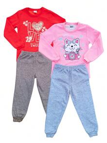 Conjunto de moletom para MENINOS E MENINAS sem capuz estampado LIBERTY