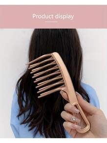 1pc/2pcs Wide Tooth Comb With Double Rows, Women's Curved Comb For Detangling Long Hair, Professional Stylist Comb For Hair Salon, Large Size For Volumizing & Styling,Hair Brush,Comb,Hair Tools,Hair Products And Accessories For Barber Salon Beauty Travel Essentials
