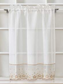 Bamboo Yarn Fabric Contrast Mesh Lace, Exquisite Embroidery Technique, Suitable For Villa Kitchen Windows Curtains, Home Decor Curtains, Bedroom Curtains, Living Room Curtains, Door Curtains, Bathroom Curtains, Cafe Curtains, Wedding Party, 1 Set Of Curtains