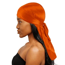 1顶海盗帽，带长仿丝编织丝绸睡帽，缎面发帽 - 純色 - 查看 17