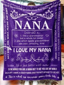 1 st. Aangepaste tekst flanellen deken voor NANA, aangepaste tekst flanellen deken, verjaardagscadeaus voor Nana, cadeau voor vrouwen, cadeau voor oma, flanellen deken, nationale grootoudersdag, gezellige zachte flanellen deken voor grootmoeder, 5 maten voor jou, zachte warme deken, dutjesdeken voor bank, kantoor, bed, kamperen, reizen, vakantiecadeau, nieuwjaarscadeau uniek, gepersonaliseerd voor Moederdag, voor jubilea, bank, bed, auto