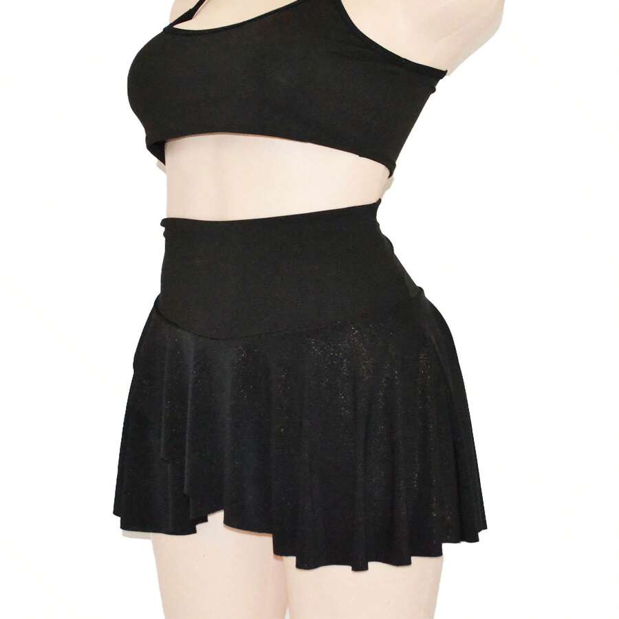 Lycra Mini Shorts With Skirt Pole Dance And Twerk Dance Odil - Noir - Voir 1
