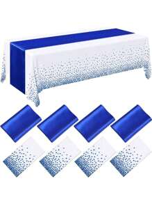 1 bộ/2 bộ/4 bộ khăn trải bàn nhựa dùng một lần và khăn trải bàn satin 54 X 108 inch cho các bữa tiệc Khăn trải bàn 12 X 108 inch cho đám cưới, tiệc sinh nhật, tiệc mừng năm mới, Giáng sinh - màu đen - Xem 6