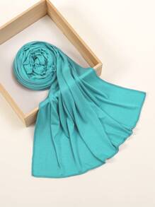 1PC Women's New Large Size Hijab Headscarf Long Scarf Solid Color Casual Soft - Ha Qing - View 4