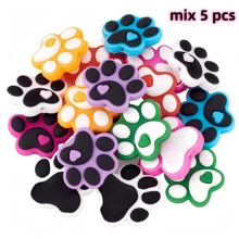 5/10/20 pezzi Grani sfusi a forma di zampa di silicone per la produzione di gioielli, penne e portachiavi, accessori fai-da-te per braccialetti e collane