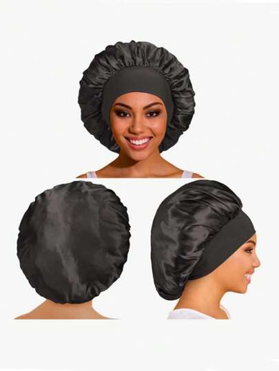 1入組睡眠絲質束髮帽，頭部包裝頭巾，保護辮子帽，絲質帽，緞面帽