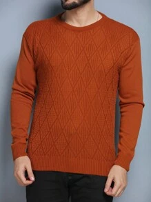 Men Sweaters - احمر خشبي - مشاهدة 4
