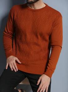 Men Sweaters - احمر خشبي - مشاهدة 1