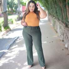 Plus Size Pants - 軍綠色 - 查看 5