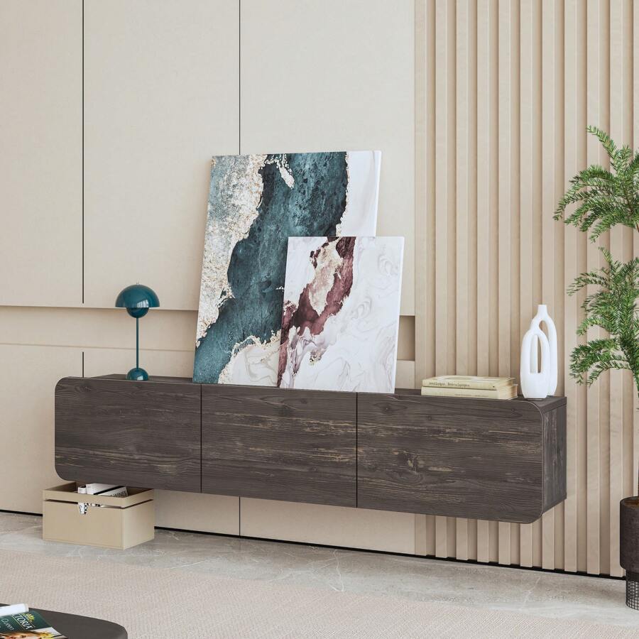Atelier Mobili Floating Wall TV Stand, Floating Entertainment Center, Modern Floating Media
