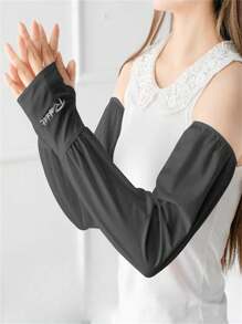 Manga de sol para mujer, protección UV al aire libre, transpirable, holgada, ancha y fresca de seda helada para protección al conducir, andar en bicicleta en el verano