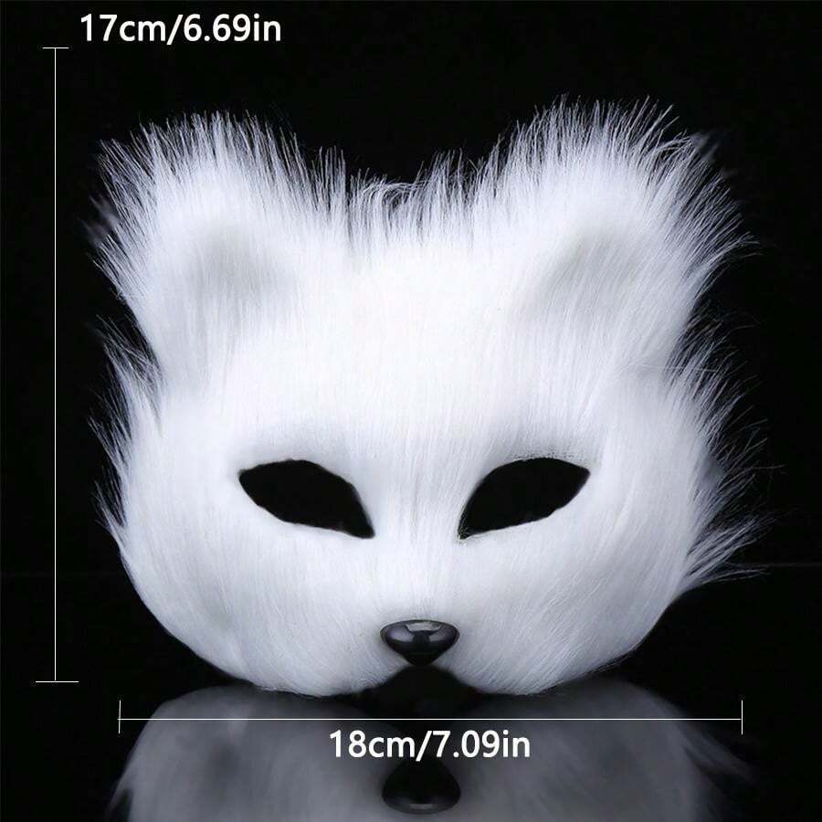 1pc Half Face Animal Mask For Cosplay & Dance Parties, Realistic Fox Mask For Christmas And