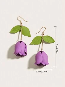 1 Pair Romantic Fresh Tulip Flower Earrings, Holiday And Valentine's Day Gift Valentines,Mom,Mother,Mother's Day,Gift
