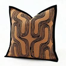 1入厚實復古風格老虎抱枕套，幾何裝飾靠墊套，高端客廳臥室辦公室沙發靠墊套 - 1pc - 查看 5